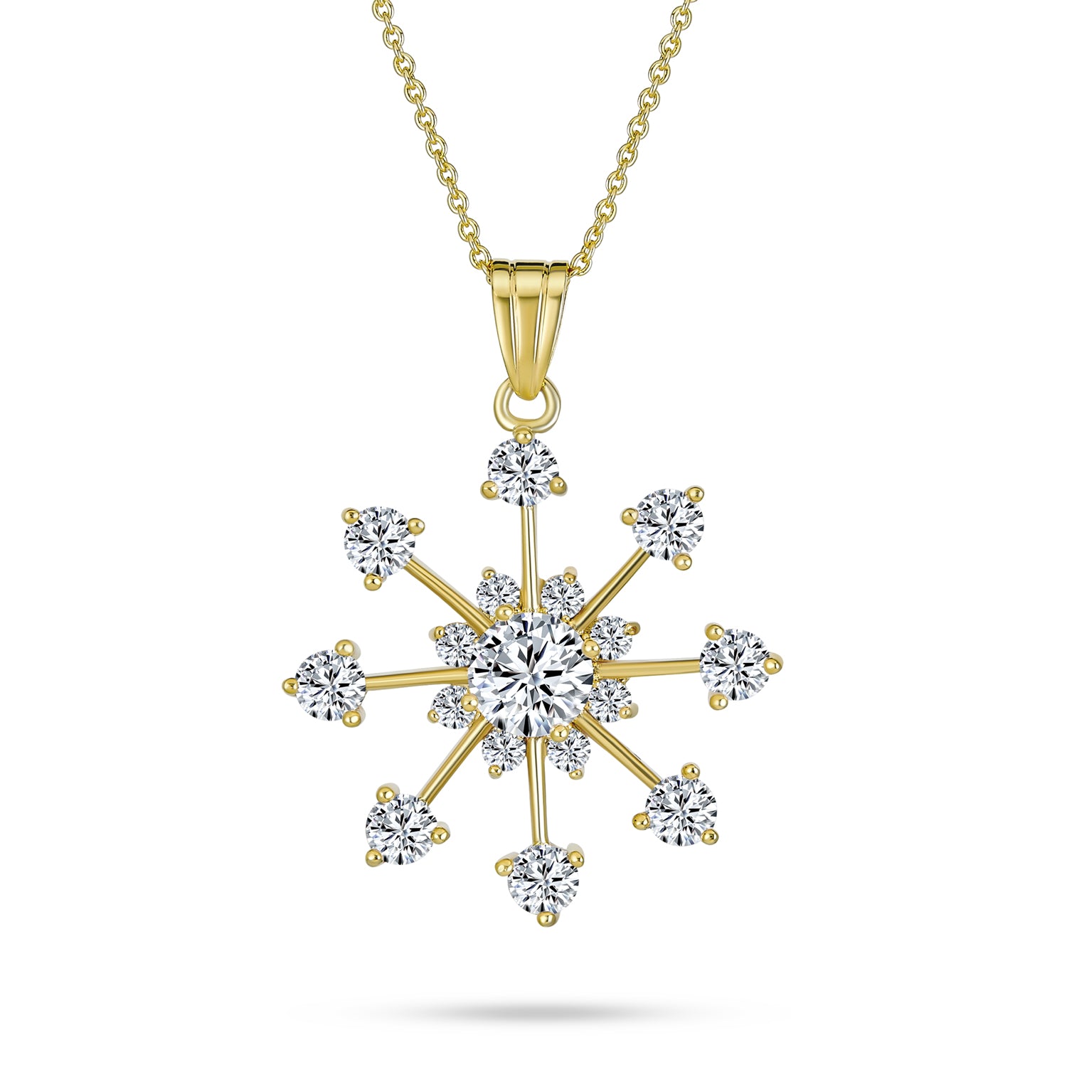 christmas-snowflake-necklace-gold-plated-brass_jg-p50099t-c01_1_e908ff80-cd42-4807-a12d-36e1e4f72a1f Festive Christmas CZ Snowflake Pendant Necklace Winter Holiday Party Gold Plated - Image 1
