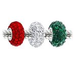 Christmas Charm Bead Set Red White Green Crystal for European Bracelets - Image 2