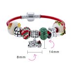 Merry Christmas Tree Charm Bracelet with Santa Gingerbread and Candy Cane Beads - Image 2