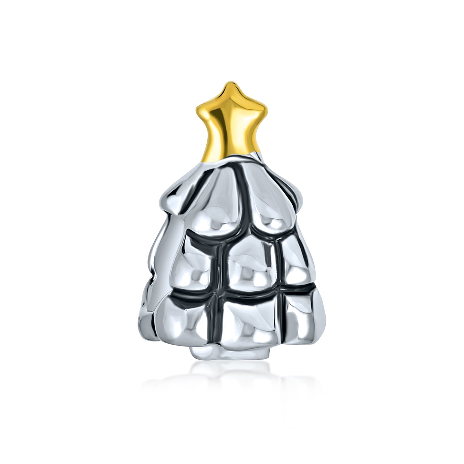 christmas-tree-charm-silver-bead_pbx-hg-141-s_1_0c731b05-1afa-495c-82dd-1b139111919d TwoTone 14K Plated Christmas Charm Bead for European Bracelets - Image 1