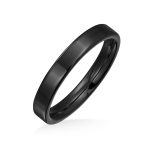 Plain Basic 3MM Thin Flat Wedding Band Ring Comfort Fit Titanium - Image 2
