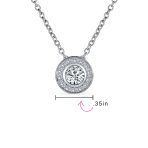Classic Art Deco Style CZ Halo Circle Rosette Solitaire Pendant Cubic Zirconia .925 Sterling Silver - Image 4