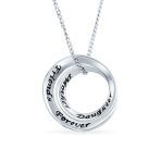 Eternal Circle Inspirational Words Friends Forever Mother Daughter Pendant Necklace Sterling Silver