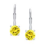 Classic Round 1CT CZ Solitaire Drop Stud Earrings .925 Sterling Silver Leverback - Image 14