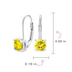 Classic Round 1CT CZ Solitaire Drop Stud Earrings .925 Sterling Silver Leverback - Image 30