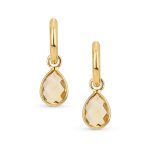 Classic 2 CTW Natural Stone Blue Aquamarine Teardrop Huggie Drop Earrings .925 Sterling Silver - Image 5