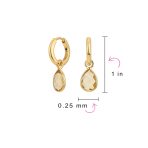 Classic 2 CTW Natural Stone Blue Aquamarine Teardrop Huggie Drop Earrings .925 Sterling Silver - Image 8