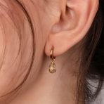 Classic 2 CTW Natural Stone Blue Aquamarine Teardrop Huggie Drop Earrings .925 Sterling Silver - Image 11