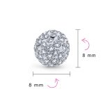 Elegant Glittering Pave Crystals Drop Ball Earrings 8MM - Image 44
