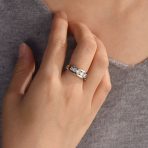 Modern Bride CZ Cocktail Statement Ring: Sterling Silver Anniversary Band - Image 3