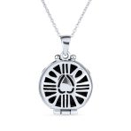 Vintage Style Celtic Round Claddagh Locket Necklace Pendant .925 Sterling Silver - Image 2