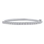 Formal Princess Cut CZ Stackable 1/2 Eternity Tennis Bangle Bracelet 7-7.5 Inch