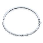 Formal Princess Cut CZ Stackable 1/2 Eternity Tennis Bangle Bracelet 7-7.5 Inch - Image 2