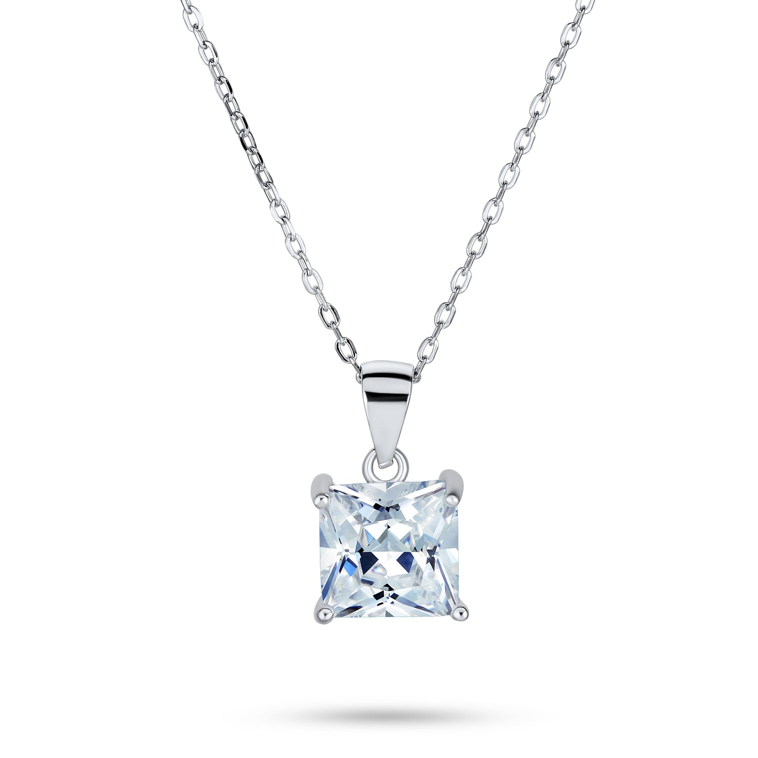 classic-dainty-4-prong-set-zdc-n7mm-sq-cl_1 Classic Dainty 1.25 CT Princess Cut CZ Pendant Necklace in Sterling Silver - Image 1
