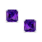 12MM Princess Cut Cubic Zirconia Aqua Blue CZ Solitaire Statement Clip On Stud Earrings Non Pierced - Image 12