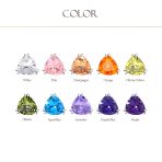 Traditional Large Triangle CZ Solitaire Clip-On Earrings Silver Plated 12MM - Image 25