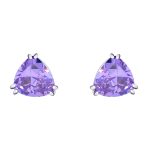 Traditional Large Triangle CZ Solitaire Clip-On Earrings Silver Plated 12MM - Image 7