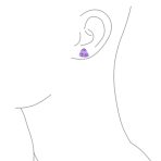 Traditional Large Triangle CZ Solitaire Clip-On Earrings Silver Plated 12MM - Image 13