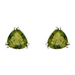 Traditional Large Triangle CZ Solitaire Clip-On Earrings Silver Plated 12MM - Image 8