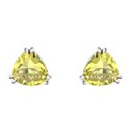 Traditional Large Triangle CZ Solitaire Clip-On Earrings Silver Plated 12MM - Image 9
