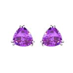 Traditional Large Triangle CZ Solitaire Clip-On Earrings Silver Plated 12MM - Image 11