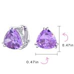 Traditional Large Triangle CZ Solitaire Clip-On Earrings Silver Plated 12MM - Image 19