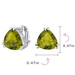 Traditional Large Triangle CZ Solitaire Clip-On Earrings Silver Plated 12MM - Image 20