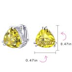 Traditional Large Triangle CZ Solitaire Clip-On Earrings Silver Plated 12MM - Image 21