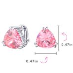 Set of 2 Large Triangle Purple Yellow CZ Solitaire Clip-On Earrings 12MM - Image 8