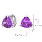 Traditional Large Triangle CZ Solitaire Clip-On Earrings Silver Plated 12MM - Image 23