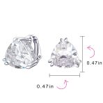 Traditional Large Triangle CZ Solitaire Clip-On Earrings Silver Plated 12MM - Image 24
