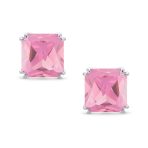 12MM Princess Cut Cubic Zirconia Aqua Blue CZ Solitaire Statement Clip On Stud Earrings Non Pierced - Image 13