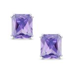 Traditional Large 7CT Emerald Cut CZ Clip-On Earrings Silver Plated Non-Pierced - Image 11