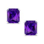 Traditional Large 7CT Emerald Cut CZ Clip-On Earrings Silver Plated Non-Pierced - Image 14