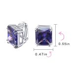 Traditional Large 7CT Emerald Cut CZ Clip-On Earrings Silver Plated Non-Pierced - Image 30
