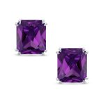 Traditional Large 7CT Emerald Cut CZ Clip-On Earrings Silver Plated Non-Pierced - Image 16