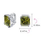 Traditional Large 7CT Emerald Cut CZ Clip-On Earrings Silver Plated Non-Pierced - Image 28