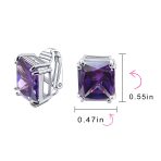 Traditional Large 7CT Emerald Cut CZ Clip-On Earrings Silver Plated Non-Pierced - Image 32