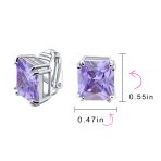 Traditional Large 7CT Emerald Cut CZ Clip-On Earrings Silver Plated Non-Pierced - Image 27