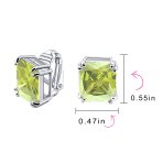Traditional Large 7CT Emerald Cut CZ Clip-On Earrings Silver Plated Non-Pierced - Image 29