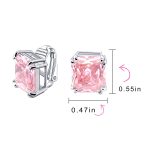 Traditional Large 7CT Emerald Cut CZ Clip-On Earrings Silver Plated Non-Pierced - Image 31