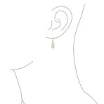 Classic Green Jade Teardrop Twisting Swirl Dangle Earrings Gold Sterling Silver - Image 6