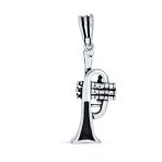 Musician Jazz Lover Trumpet Instrument Pendant Necklace .925 Sterling Silver - Image 2