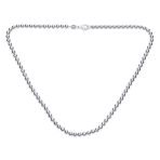 Dainty Sterling Silver Petite 4MM Round Bead Station Ball Necklace Shinny - Image 2
