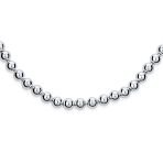 Dainty Sterling Silver Petite 4MM Round Bead Station Ball Necklace Shinny - Image 3