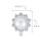 Classic Vintage Bridal Pearl Stud Earrings, Sterling Silver Huggie Latch Back - Image 4