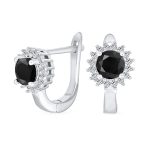 Classic Vintage CZ Stud Earrings 1 CTW Simulated Gemstone Sterling Silver Huggie