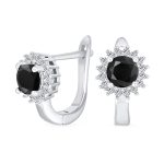 Classic Vintage CZ Stud Earrings 1 CTW Simulated Gemstone Sterling Silver Huggie
