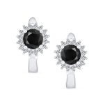 Classic Vintage CZ Stud Earrings 1 CTW Simulated Gemstone Sterling Silver Huggie - Image 3