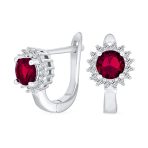 Classic Vintage CZ Stud Earrings 1 CTW Simulated Gemstone Sterling Silver Huggie - Image 2
